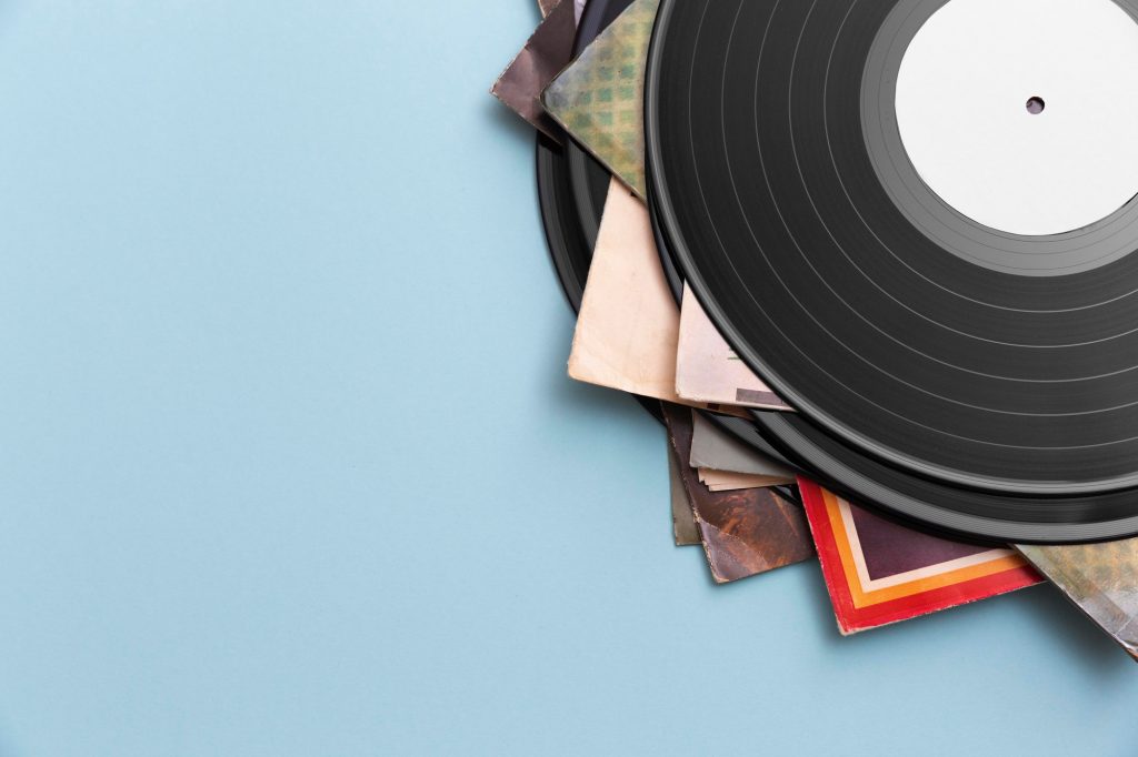 top-view-vinyl-record-arrangement