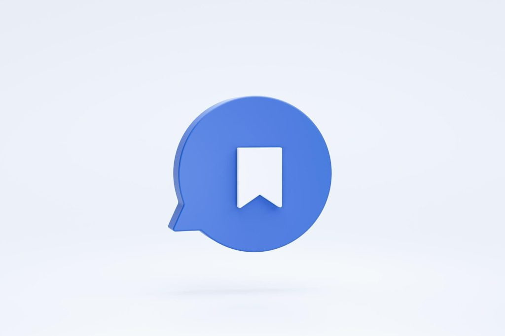 bookmark-ribbon-add-new-favorite-sign-symbol-icon-bubble-speech-chat-3d-rendering